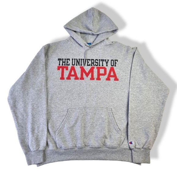 Champion Other - Champion University Of Tampa Hoodie Grey Hooded Sweatshirt Mens Size Large.